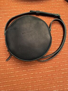 Portland Leather Large Circle Crossbody Purse in Lagoon